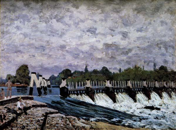 Molesey Weir-Morning, Alfred Sisley